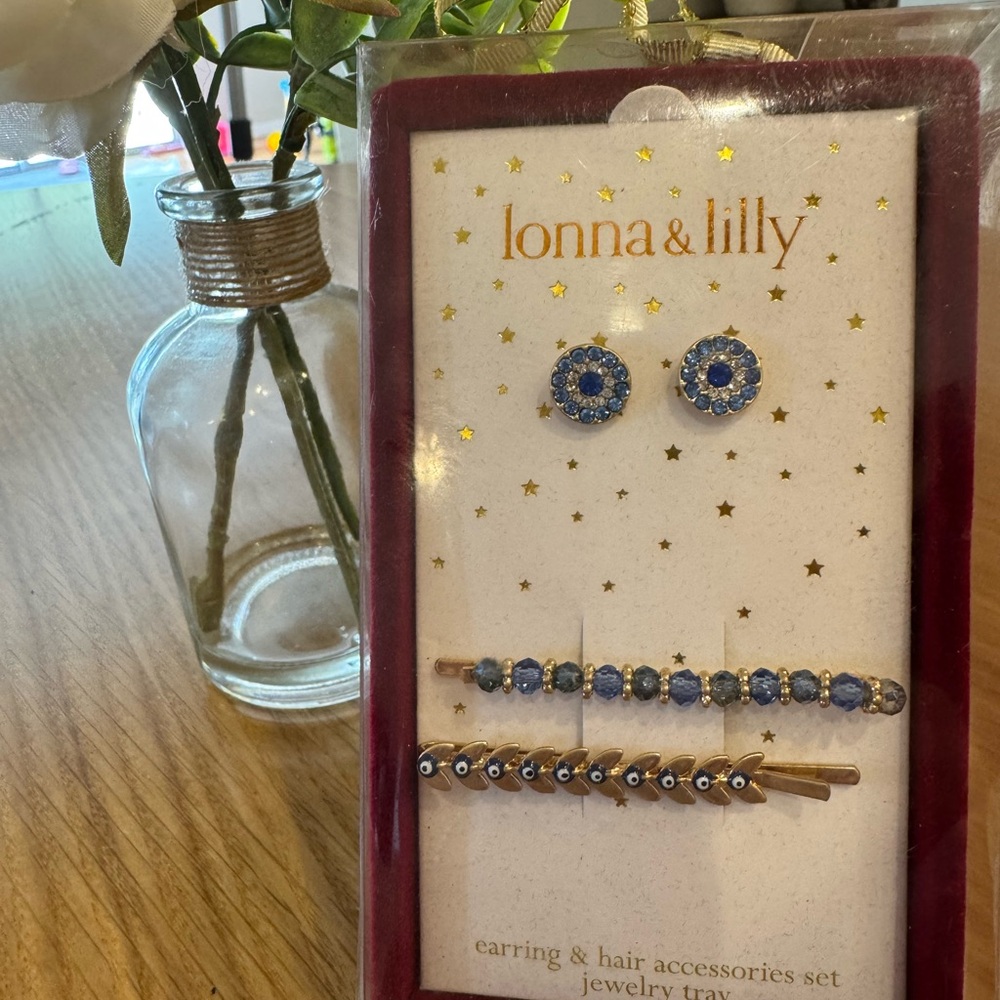 Lonna & Lilly Blue and Gold Earrings Set